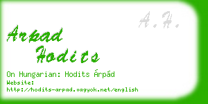 arpad hodits business card